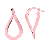 14K Gold Tear Drop Twist Freeform Earring