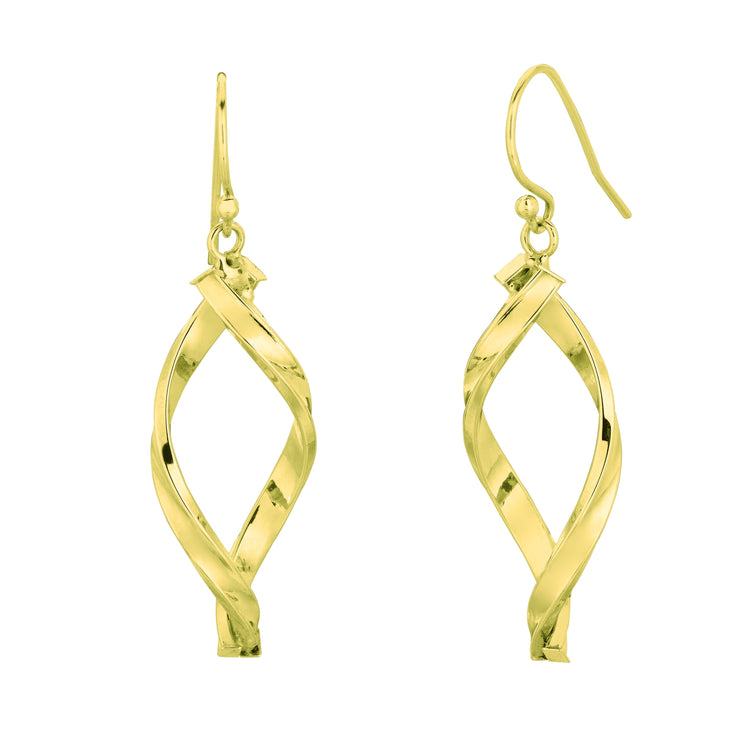 14K Gold Swirl Freeform Earring