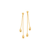14K Gold Polished Double Tear Drop Earring