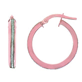 14K Gold Glitter Hoop Earring