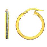 14K Gold Glitter Hoop Earring