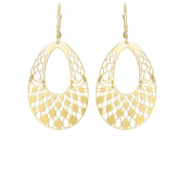 14K Gold Open Oval Chandelier Earring