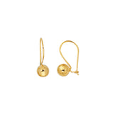 14K Gold 7mm Bead Drop Earring