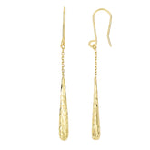 14K Gold Diamond Cut Tear Drop Earring