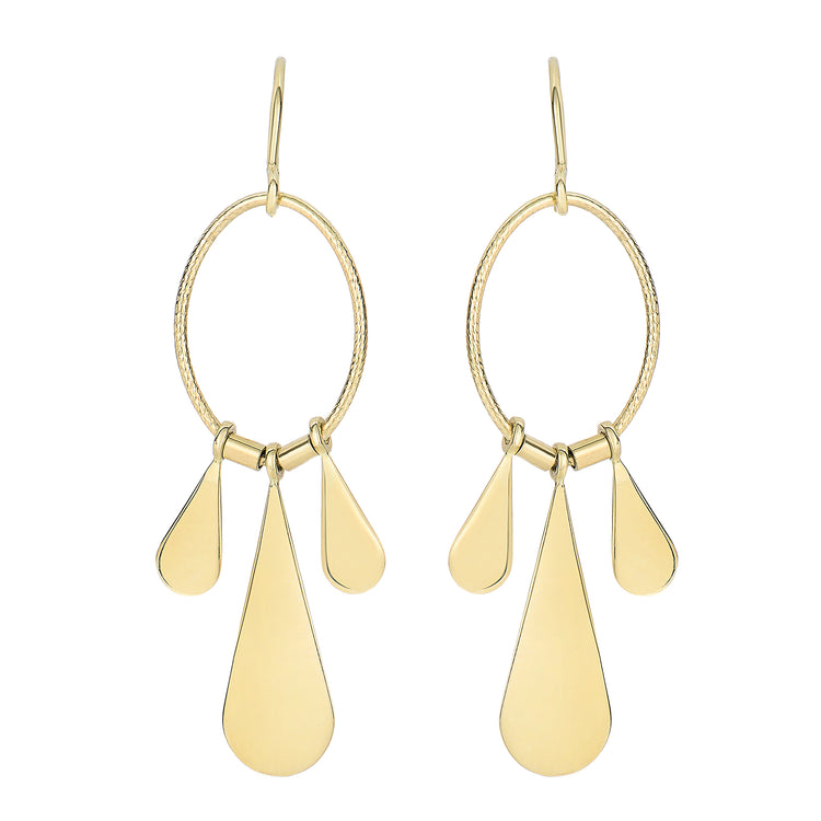 14K Gold Dangle Drop Earring