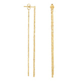 14K Gold Front to Back Linear Drop Earring