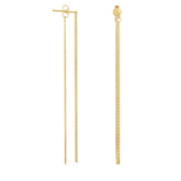 14K Gold Chain Fron to Back Linear Drop Earring