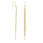 14K Gold Multi Chain Linear Drop Earring