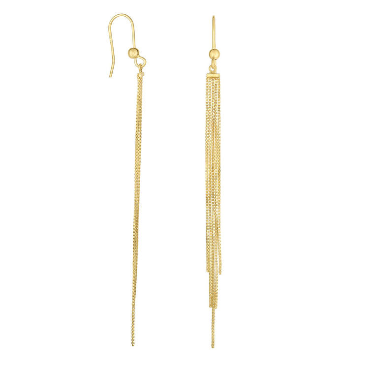 14K Gold Multi Chain Linear Drop Earring
