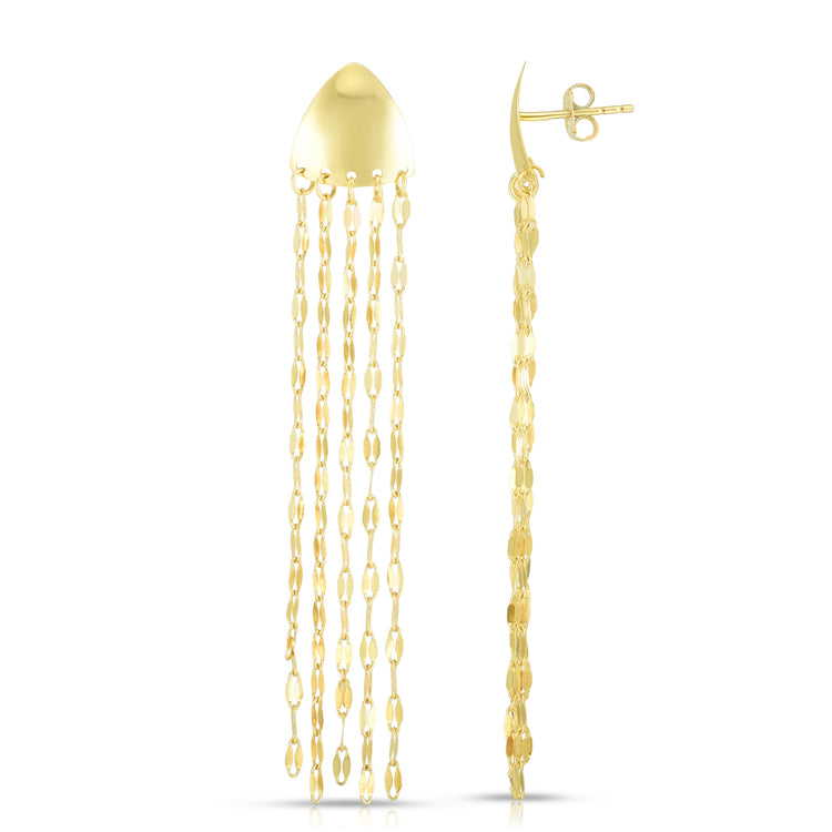 14K Gold Fringe Shoulder Duster Earring