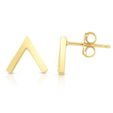14K Gold Open Arrow Stud Earring