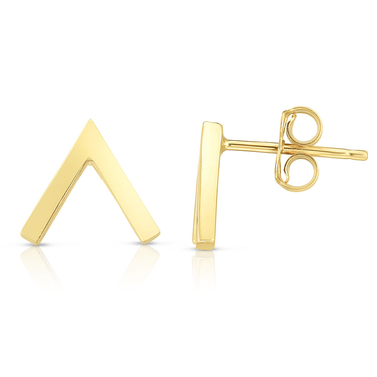 14K Gold Open Arrow Stud Earring