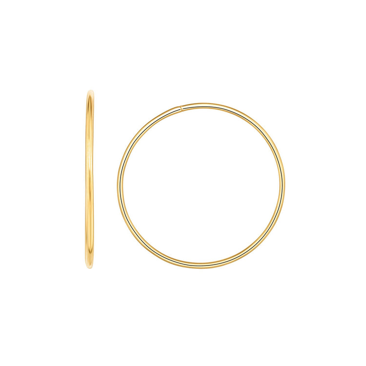 14K Gold Endless Hoop Earring