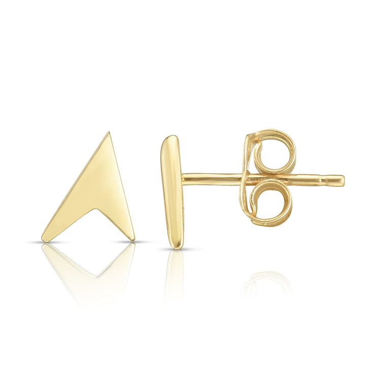 14K Gold Arrow Stud Earring