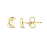 14K Gold Moon Stud Earring