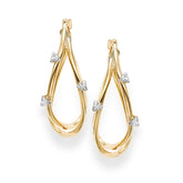 14K Gold Diamond Cut Detail Drop Earring