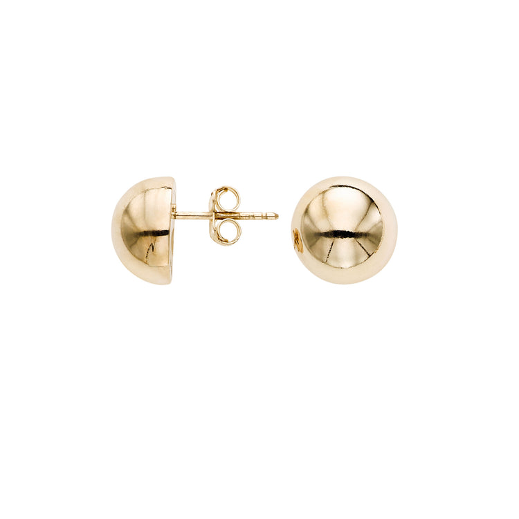14K Gold Polished Bead Stud Earring