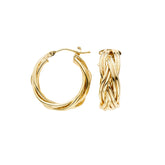 14K Gold Braided Hoop Earring