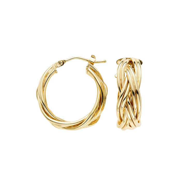 14K Gold Braided Hoop Earring