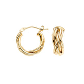 14K Gold Mini Braided Hoop Earring