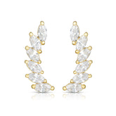 14K Gold Marquise CZ Ear Climber