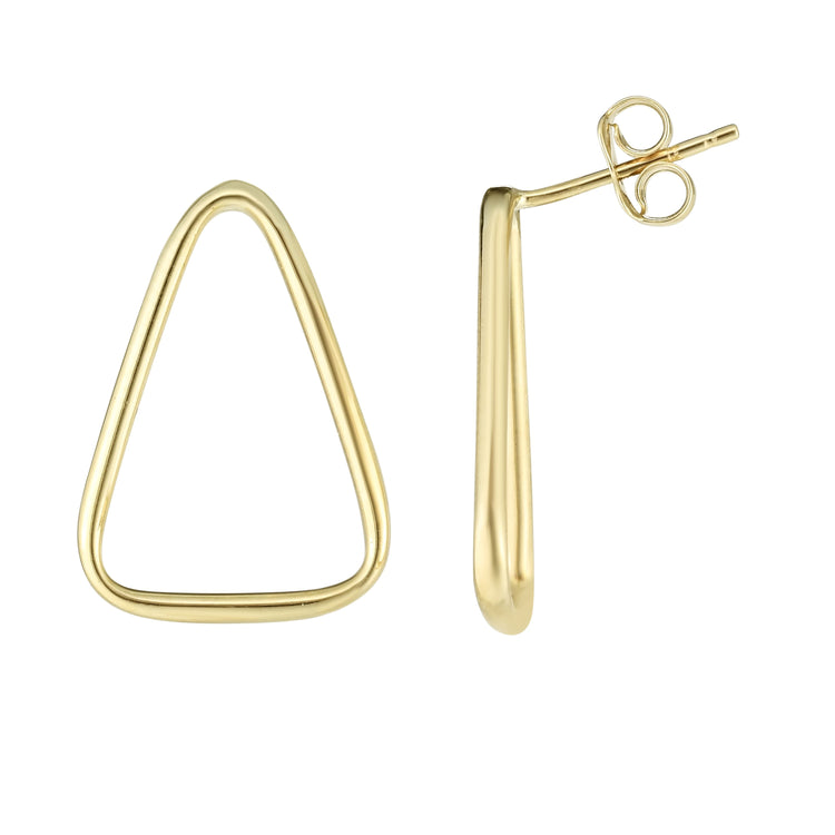 14K Gold Small Open Triangle Earring