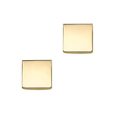 14K Gold Polished Square Stud Earring
