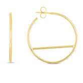 14K Gold Bar Hoops