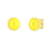 14K Yellow Enamel O Initial Studs