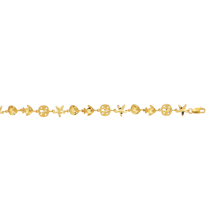 14K Gold Sea Life Bracelet