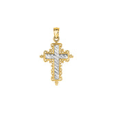 14K Gold Small Diamond Cut Cross