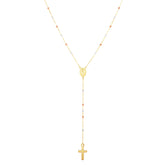 14K Tri-color Gold Rosary Inspired Necklace