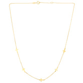 14K Gold Cross Station Necklace