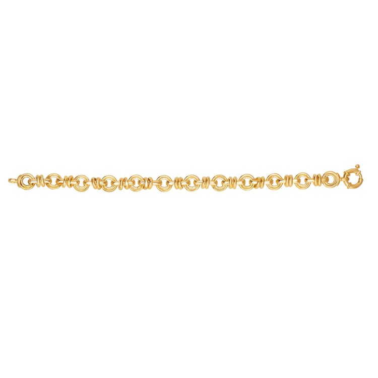 14K Gold Round Link Bracelet