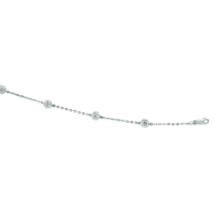 14K Gold Crystal Station Bracelet