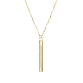 14K Gold Diamond Cut Drop Necklace