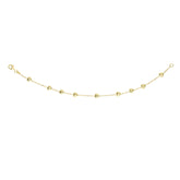 14K Gold Diamond Cut Bead Heart Station Bracelet