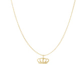 14K Gold Crown Necklace