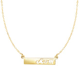 14K Gold Mom Bar Necklace