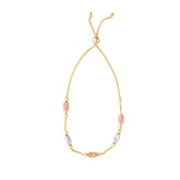 14K Gold Stationed Oval Beads Friendship Bracelet