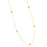14K Gold Diamond Cut Love Knot Long Strand Necklace
