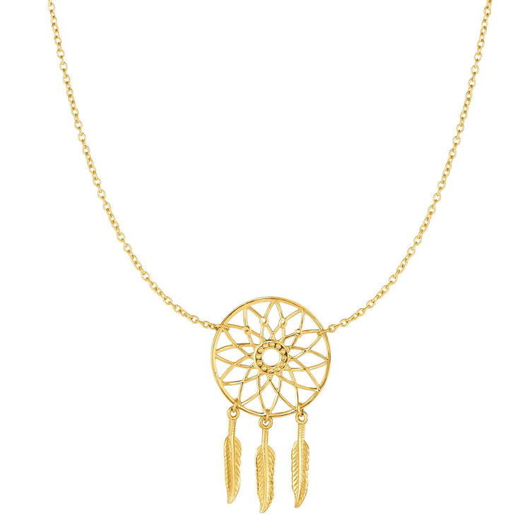 14K Gold Dreamcatcher Necklace