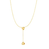 14K Gold Polished Love Knot Lariat Necklace