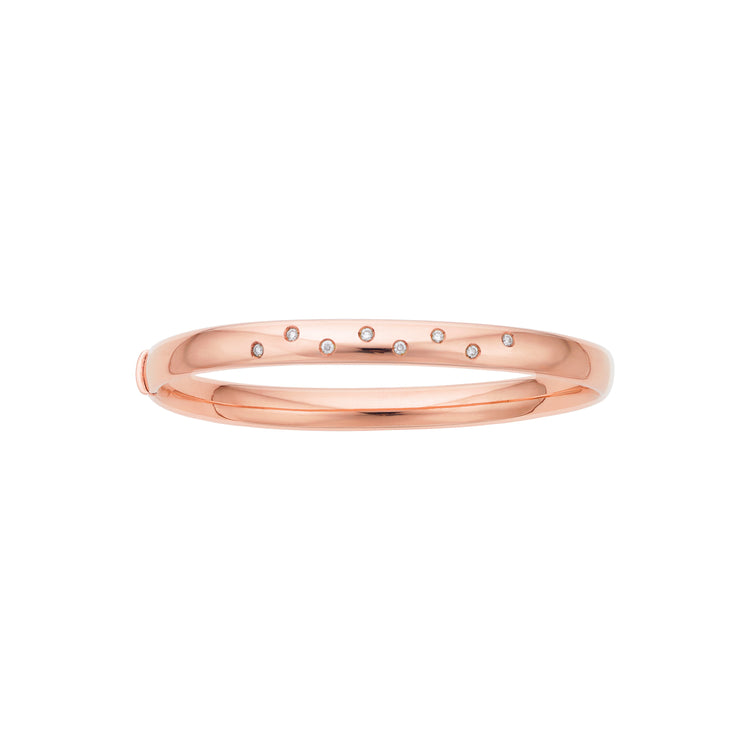 14K Gold Polished Diamond Scatter Bangle