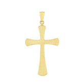 14K Gold Large Diamond Cut Cross