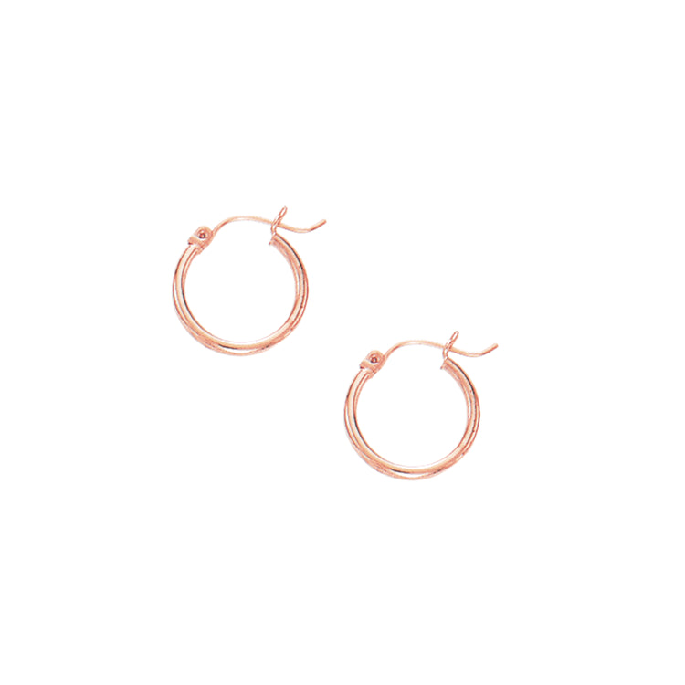 14K Gold 2mm Hoop Earring