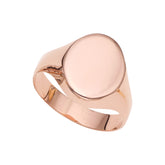 14K Gold Polished Oval Signet Ring