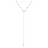14K Gold .10ct Diamond Y Necklace