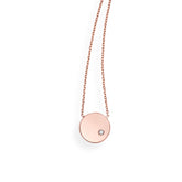14K Gold Polished SOHO Disc Diamond Necklace