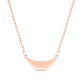 14K Gold Polished Crescent Necklace